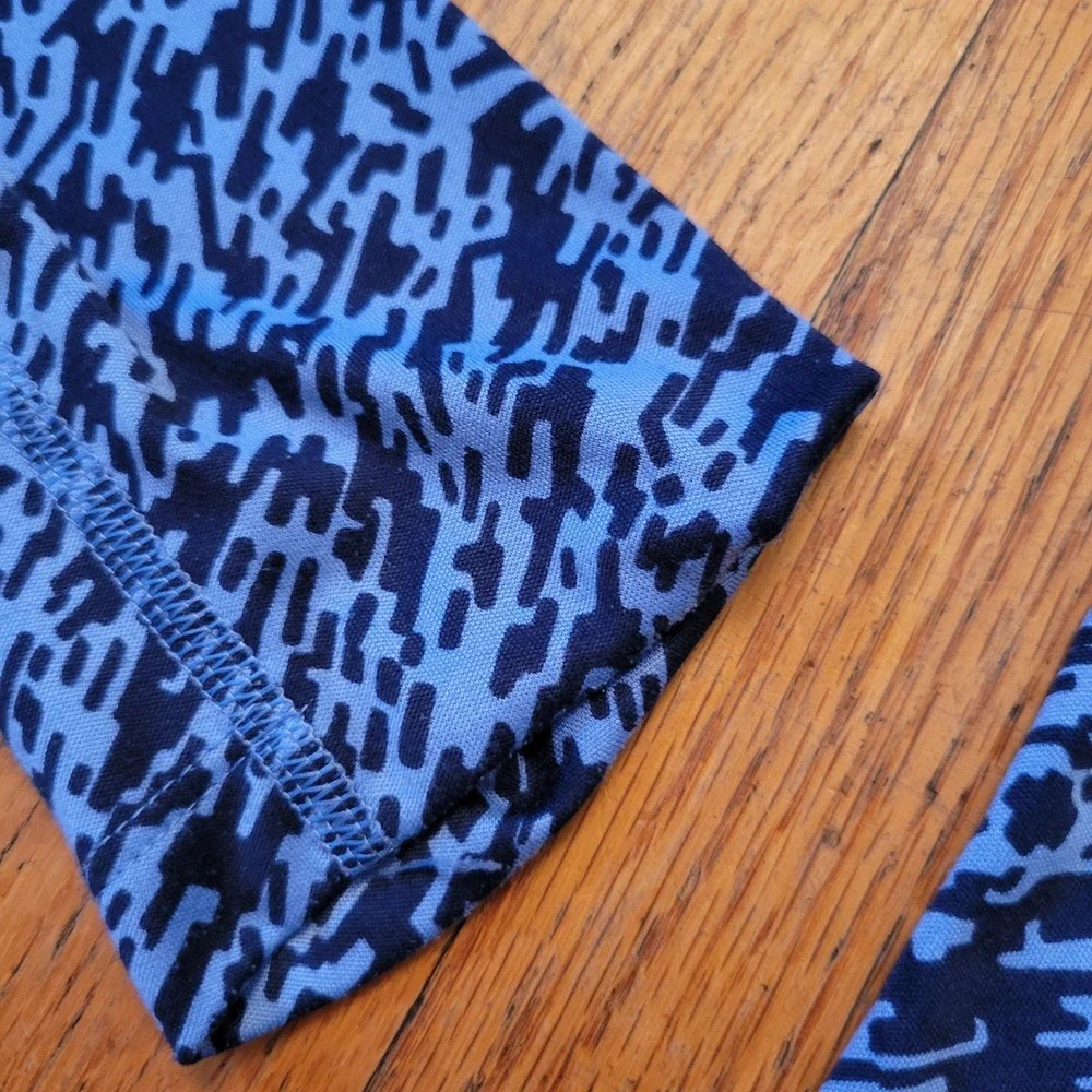 Nike M Running Top Blue Digital Animal Print Dri FIT Performance Athleisure